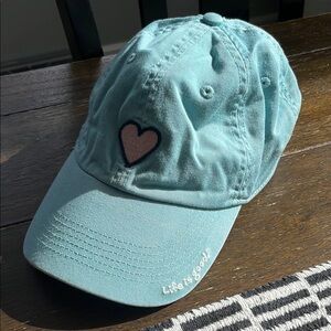 Life is Good Teal Heart Cap